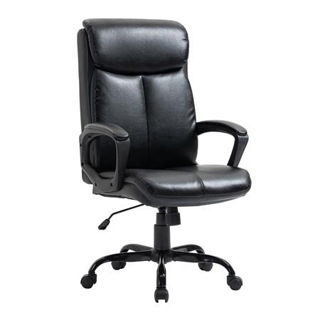 Poltrona da ufficio TARSO, Design Classico, Basculante, in Pelle color Nero
