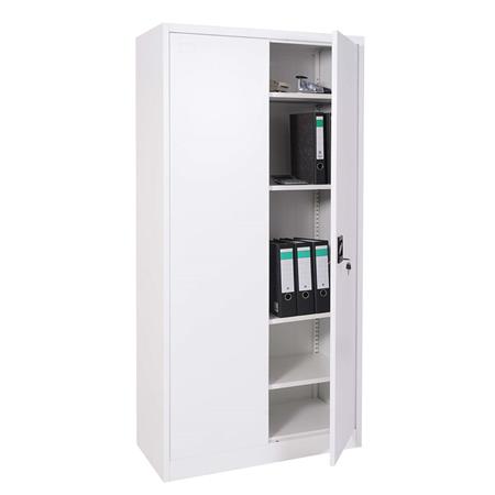 Armadio metallico DENZEL 2 ANTE, cm 185x90x40, in Acciaio, colore Bianco
