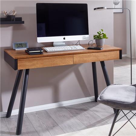 Scrivania per Ufficio GIOVE, Sistema Audio Integrato, 120x55x76cm, Faggio e Nero