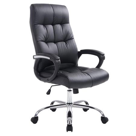 DEMO# Poltrona per ufficio ARABIGA, Imbottitura spessa, Resistente fino a kg 160, in Pelle colore Nero