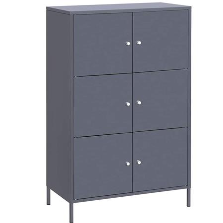 Armadietto HERA, Design Essenziale, 65x36x105,2cm, in Metallo Grigio