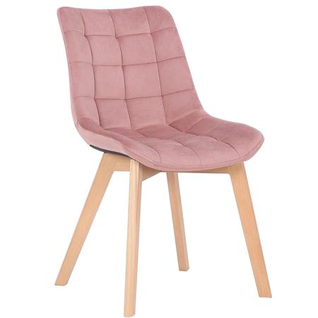 Sedia Ospiti e Riunioni LODRI, Imbottita, Struttura in Legno, in Velluto Rosa