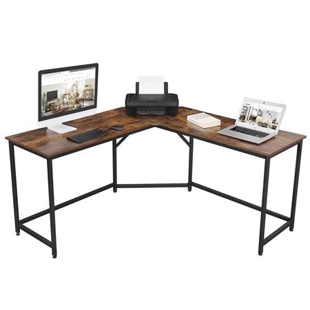 Scrivania da Ufficio FRED, Angolare, 149x149x75cm, in Acciaio e Legno colore Faggio