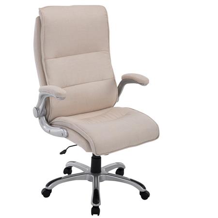 DEMO# Poltrona ufficio CRISTIANO TESSUTO, Spessa Imbottitura, Meccanismo Basculante, Consigliata 8h Uso, color Crema