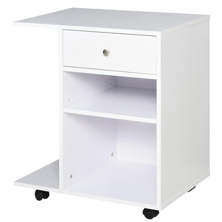 Mobiletto TRENTON, con Ruote, Vari Ripiani, 60x40x68,5 cm, Bianco