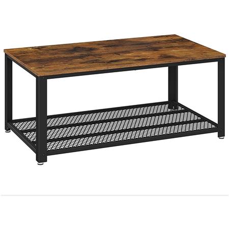 Tavolino LANDY, 106,2x60,2x45 cm, Stile Industriale, In Metallo e Legno Faggio