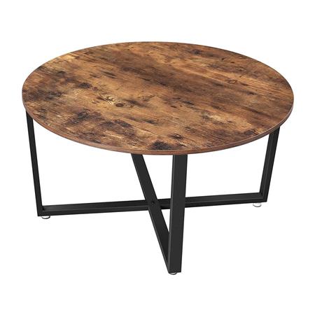 Tavolino SALLY 88x47cm, Stile Industriale, Metallo e Legno colore Faggio