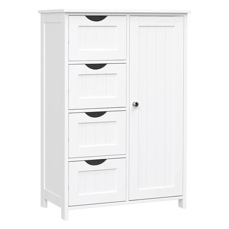 Mobiletto LULU, Stile Rustico, 55x30x81cm, in Legno Bianco