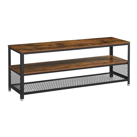Mobiletto KADEN, Tre Ripiani, 140x40x52cm, in Metallo e Legno colore Faggio