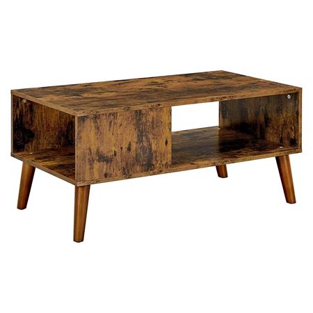 Tavolino GABRIEL, Stile Retró, 100x50x45cm, In Metallo e Legno Faggio