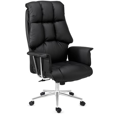DEMO# Poltrona da ufficio PRESIDENT, Design Esclusivo, Elegante e Raffinata, Pelle, Nero