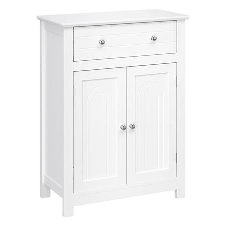 Mobiletto CARACAS, Con Ante e Cassetto, 60x30x80cm, in Legno colore Bianco