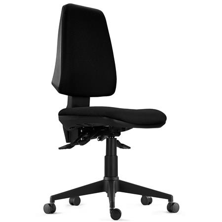 Sedia Ergonomica INDIANA BASE, Schienale Regolabile, Tessuto Ignifugo, Nero