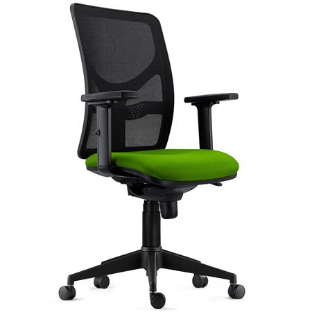 Sedia Ergonomica MILO PRO, Braccioli Regolabili in 2D, Supporto Lombare, Tessuto Ignifugo, Verde
