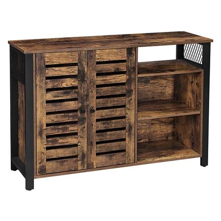 Mobiletto SIRIUS, Ante e Ripiani, 110x33x75cm, in Acciaio e Legno colore Faggio