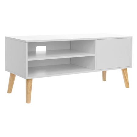 Mobiletto LONDON, Anta e Ripiani Aperti, 110x40x49,5cm, in Legno colore Bianco