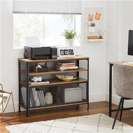 Tavolino HAMAL, Multifunzione, 98x35x76,5cm, In Acciaio e Legno 