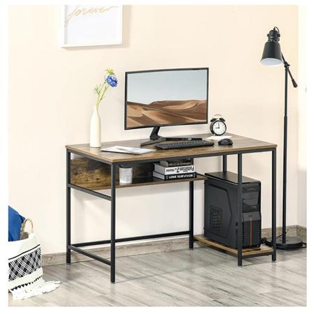Scrivania per PC BRETON, Stile Industriale, Pratica e Compatta, 120x60x75cm, Marrone