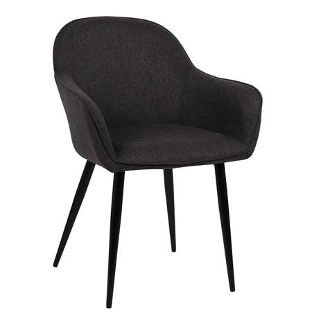 Sedia Ospiti TAMARA, Comoda e di Design, Gambe in Metallo, Seduta in Tessuto Nero