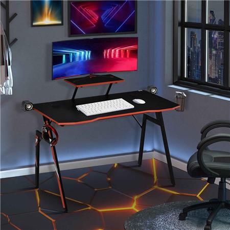 Scrivania per PC IMOLA, 120x60x94,5cm, in Metallo e Legno Nero