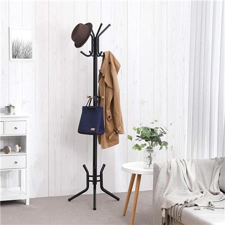 Appendiabiti ARMONY, Elegante e Versatile, 49x49x176cm, in Metallo Nero