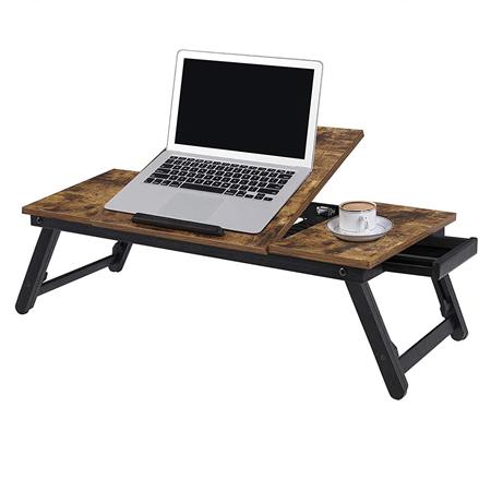 Tavolino SAKINA, Piano Inclinabile, con Cassetto, Regolabile, 71x35x23cm, in Legno