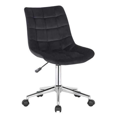 Sedia Per Ufficio SAMMY, Confortevole e Di Design, Base in Metallo, Velluto, Nero