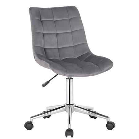 Sedia Per Ufficio SAMMY, Confortevole e Di Design, Base in Metallo, Velluto, Grigio