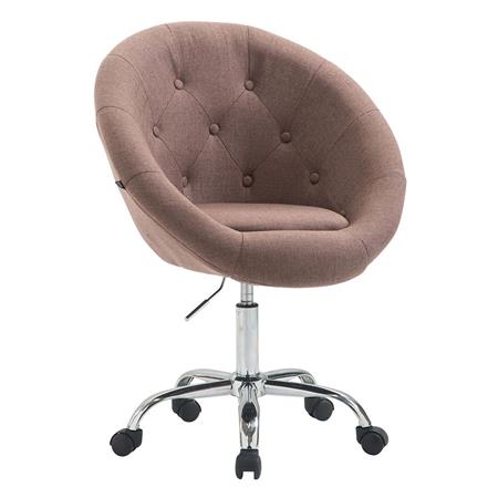 Sedia di design IVONNE, Spessa imbottitura, Struttura in metallo, in Tessuto Marrone