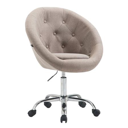 Sedia di design IVONNE, Spessa imbottitura, Struttura in metallo, in Tessuto Marrone Chiaro