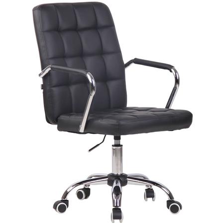 Sedia Operativa TENDER, Struttura in Metallo, Design Moderno, in Pelle Nera