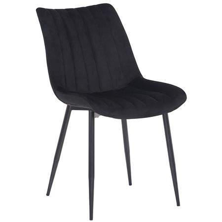Sedia per Sala d'Attesa ZEFIR, Elegante, Struttura in Acciaio, Seduta in Velluto Nero