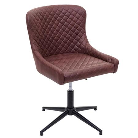 Sedia da Attesa/Ospiti DEVAN, Design Vintage, Imbottita, in Tessuto Marrone