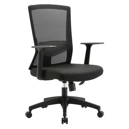 Sedia Ergonomica WONDER, Supporto Lombare Regolabile, Tessuto e Rete, Nero
