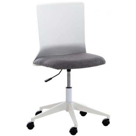 Sedia Per Ufficio TURY, Struttura Bianca, Comoda e Pratica, in Tessuto Grigio