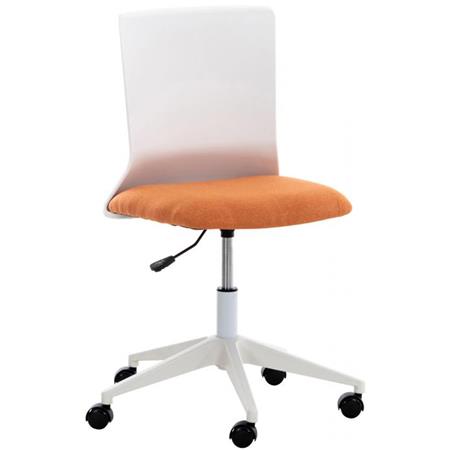 Sedia Per Ufficio TURY, Struttura Bianca, Comoda e Pratica, in Tessuto Arancione