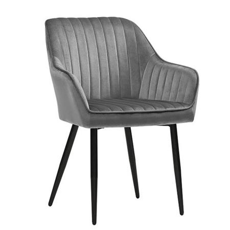 Sedia Ospiti DONOVAN, Confotevole e Di Design, in Velluto Grigio