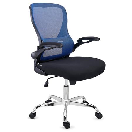 Sedia Operativa CORFÙ, Ergonomica, Braccioli Abbattibili, Comoda e Versatile, in Blu