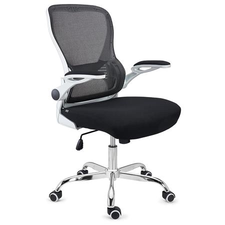 Sedia Operativa CORFÙ, Ergonomica, Struttura Bianca, Braccioli Abbattibili, Comoda e Versatile, Nero