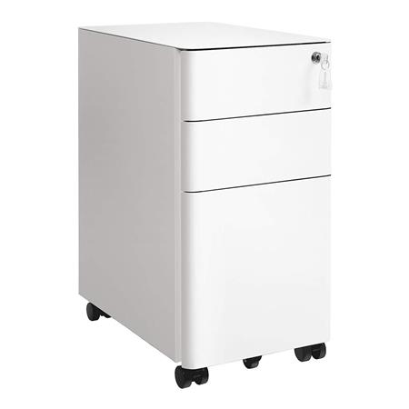 Cassettiera con Ruote SENDY, 30x46x59,2cm, 3 Cassetti, in Bianco