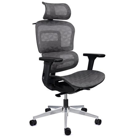 Sedia Ergonomica ERGOMAX, Schienale Regolabile in Altezza, Confortevole e Versatile, Rete Grigia