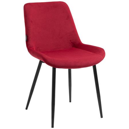 Sedia Ospiti VICKY, Gambe in Metallo Nero, Comoda e Di Design, Velluto Rosso