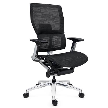 Sedia Ergonomica ERGOPLUS, Struttura in Metallo, Confortevole e Regolabile, Alta Gamma, Rete, Nero