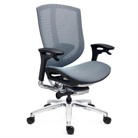 Sedia Operativa OPTIMA, Ergonomica, Certificata, Regolabile in Profondità, Rete, Azzurro
