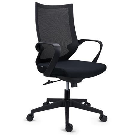 Sedia per Ufficio SINTRA, Ergonomica, Design Moderno, Confortevole, Rete e Tessuto Nero