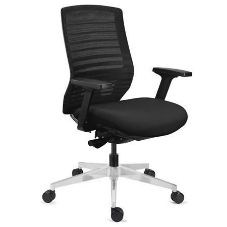 Sedia Ergonomica TAURUS, Certificata, Schienale Regolabile, Alta Gamma, in Rete, Nero