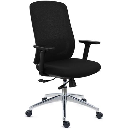 Sedia Per Ufficio ASTRA, Design Elegante, Ottima Ergonomia, in Tessuto Nero