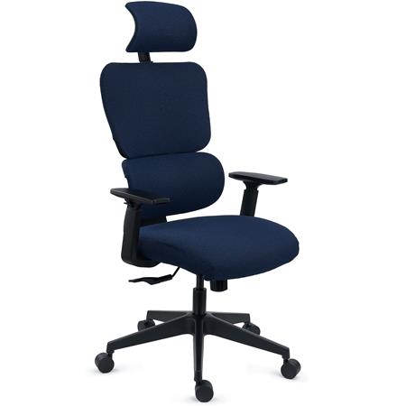 Sedia Ergonomica TUDOR, Design Avanzato, Massima Ergonomia, Tessuto Traspirante, Blu