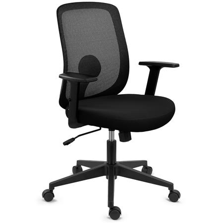 Sedia da Ufficio VESPA, Supporto Lombare, Braccioli Regolabili, Tessuto e Rete, Nero