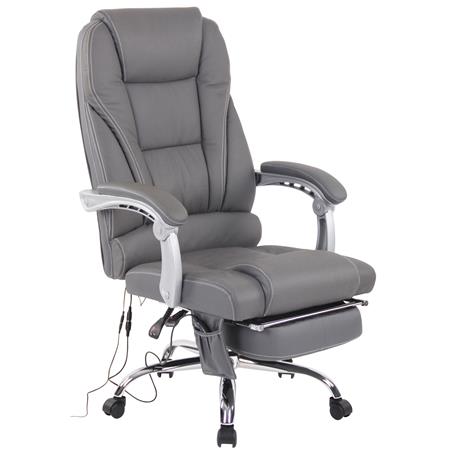 Poltrona da ufficio COMODITY MASSAGE, Massaggiante, in Vera Pelle, Grigio